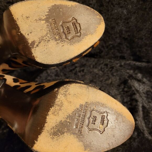 Stuart Weitzman Leopard print peep toe heels Size 6 Pinup style - Picture 6 of 8